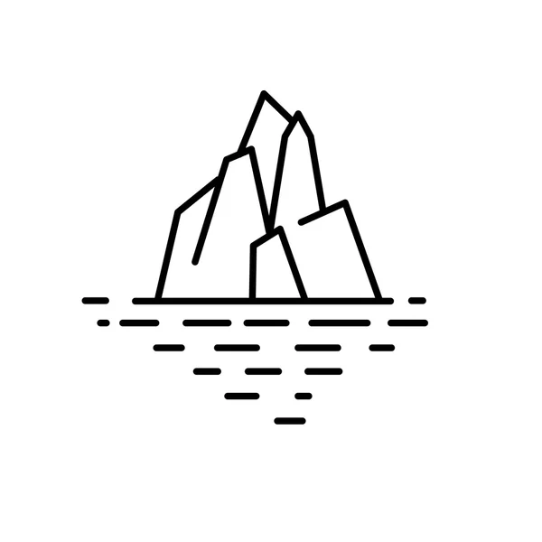 Ilustração iceberg linear plana — Vetor de Stock