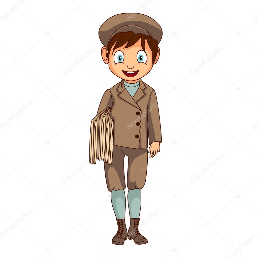 Cartoon news paper boy isolated Stock Vector Image by ©BlackSpring1  #115000194