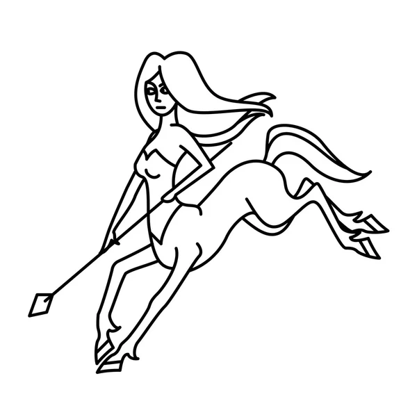 Flat linear centaur illustration — Stock Vector