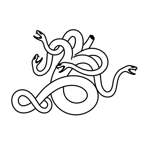 Illustration hydra linéaire plate — Image vectorielle