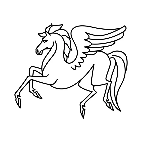 Pegasus liniar plat ilustrație — Vector de stoc