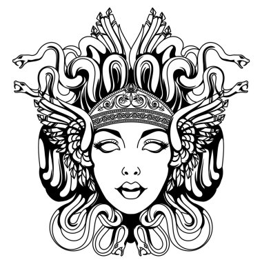 Medusa gorgon portrait clipart