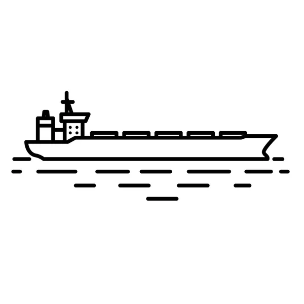 Flat linear dry cargo or bulk carrier ship illustration — Stock Vector