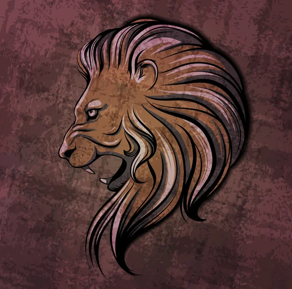 Grunge tête de lion illustration — Image vectorielle