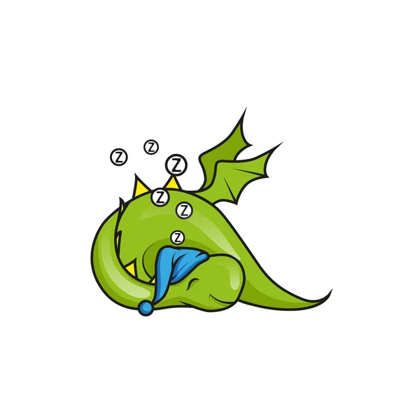 Lindo pequeño dragón durmiendo — Vector de stock