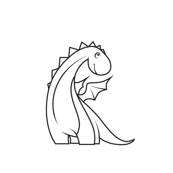 Coloring book: Cute little dragon — Stock Vector