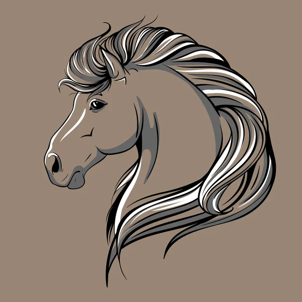 Croquis tête de cheval — Image vectorielle