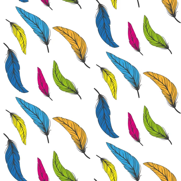 Fondo de plumas coloridas — Vector de stock