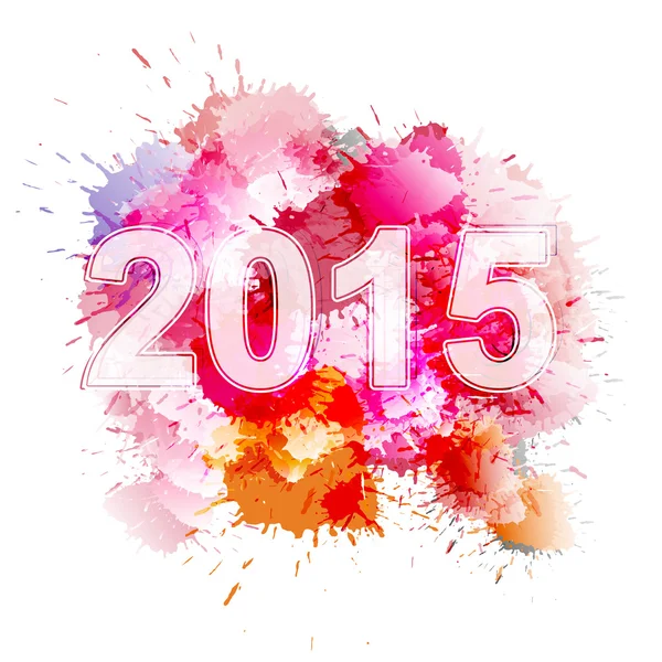 2015 год перед красочными всплесками — стоковый вектор