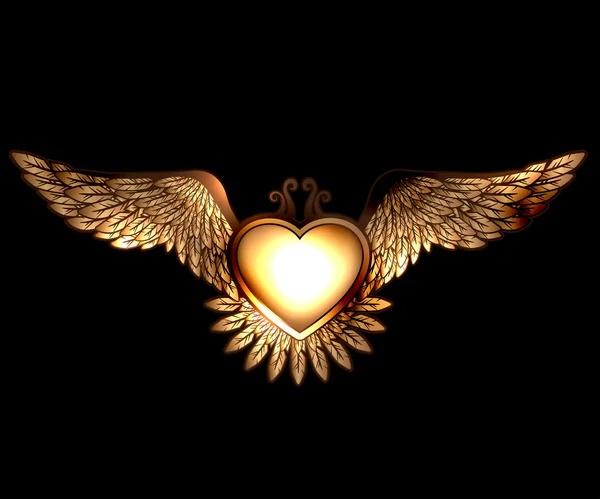 Parní hříčka stylu srdce s křídly — Stockový vektor