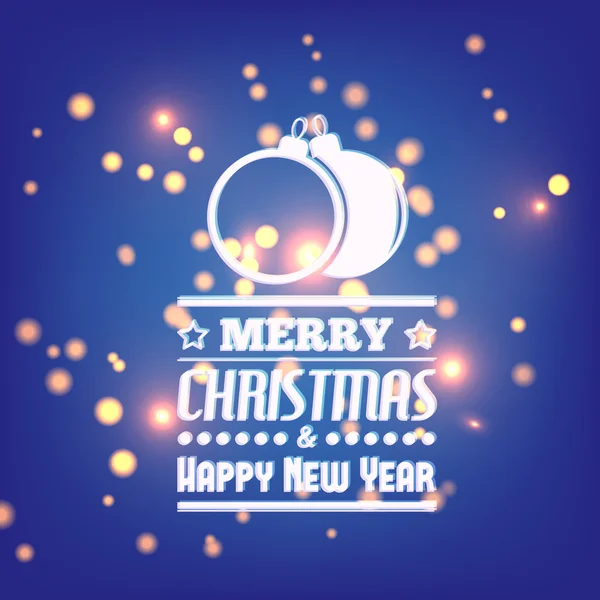Vrolijke kerst en een Happy New Year briefkaart — Stockvector