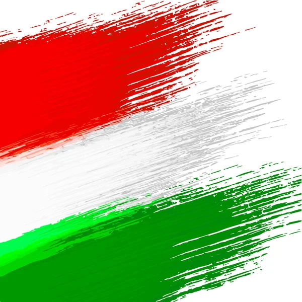 Grunge arka planda Macar bayrağının renkleri — Stok Vektör