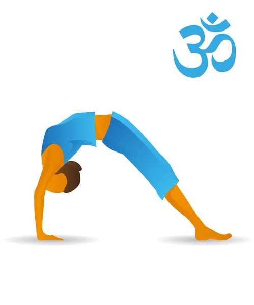 Arco ascendente o pose de yoga de rueda — Vector de stock