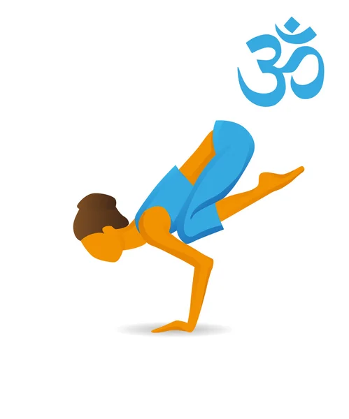 Bakasana of kraan yoga pose — Stockvector