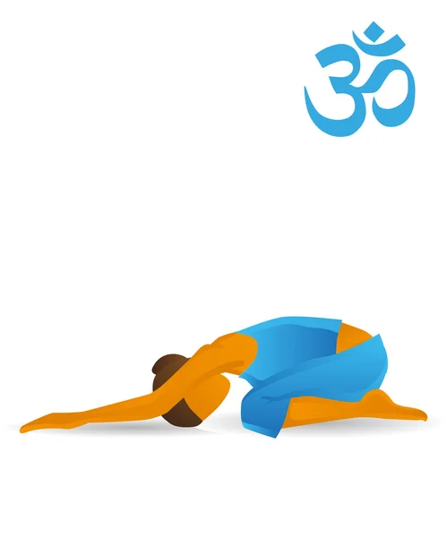 Postura de yoga de media tortuga — Vector de stock