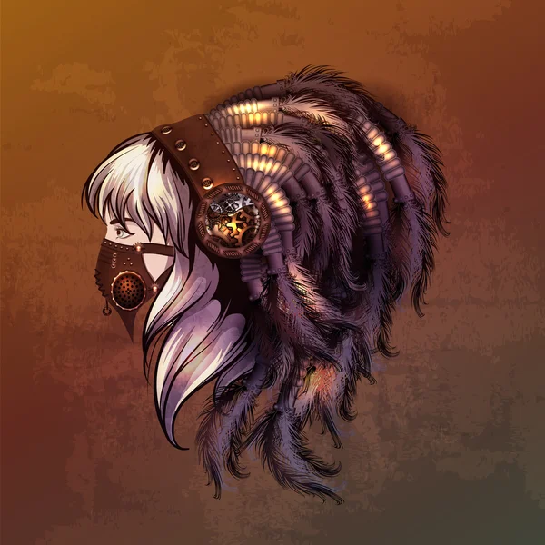 Steampunk style young woman portrait Royalty Free Stock Illustrations