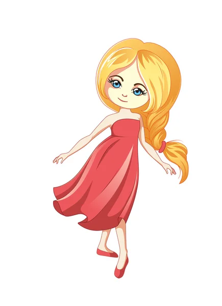 Cute little cartoon girl — Stock Vector