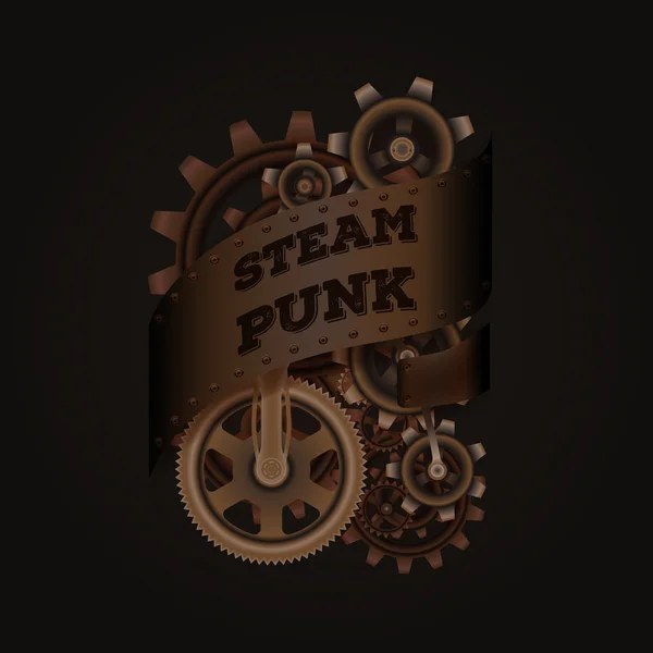 Steampunk stil emblem — Stock vektor