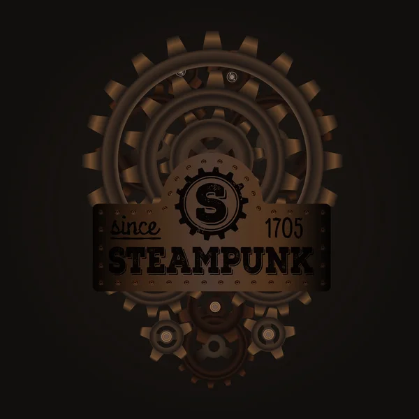 Steampunk stil emblem — Stock vektor