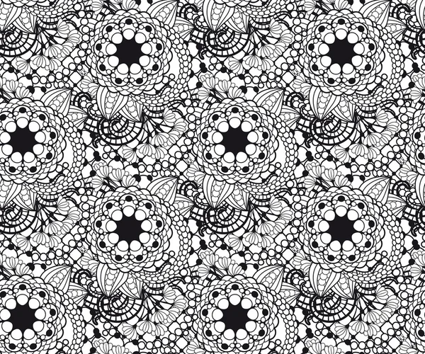 Zentangle motif floral sans couture — Image vectorielle