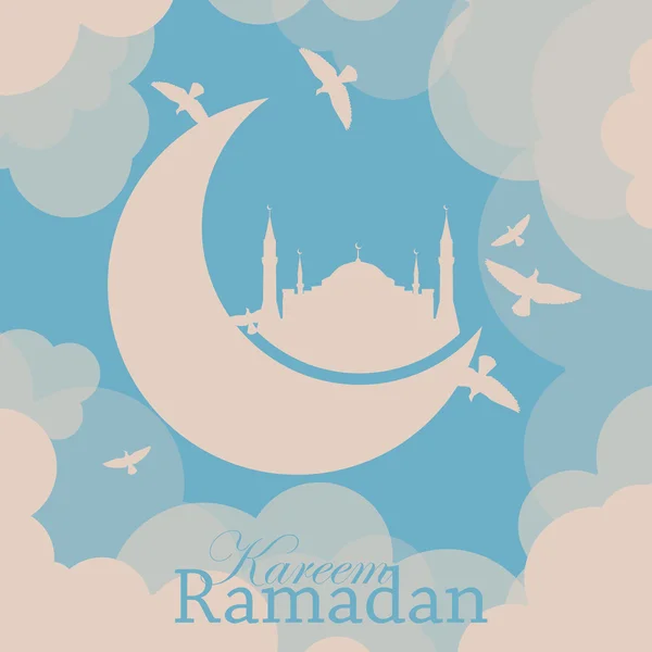 Templat poster atau desain brosur Ramadan - Stok Vektor