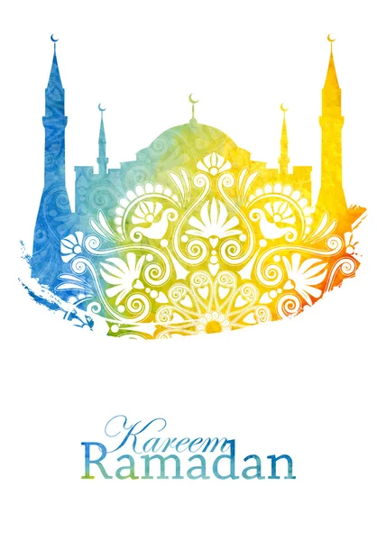 Ramazan poster veya el ilanı tasarım şablonu — Stok Vektör