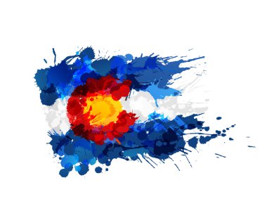 Flag of Colorado made of colorful splashes clipart