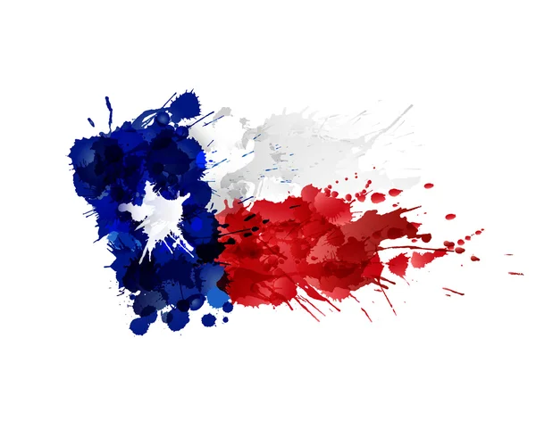 Flag of Texas made of colorful splashes Royalty Free Stock Vectors