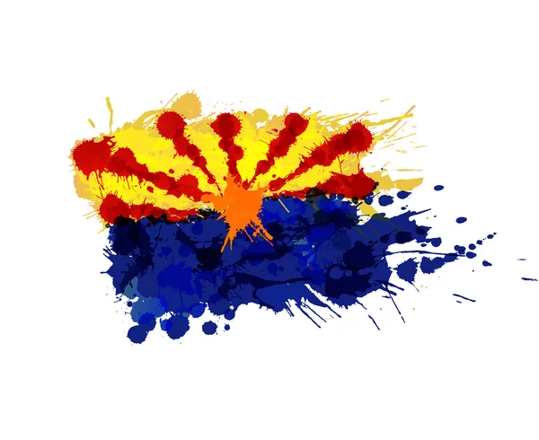 Bandeira do Arizona, EUA feita de salpicos coloridos —  Vetores de Stock