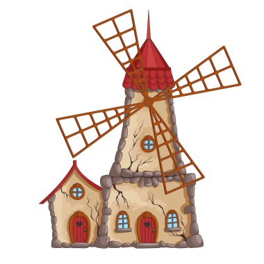 Abandoned windmill clipart