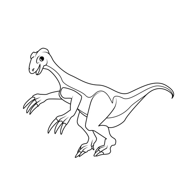 Buku mewarnai: Dinosaurus Therizinosaurus - Stok Vektor