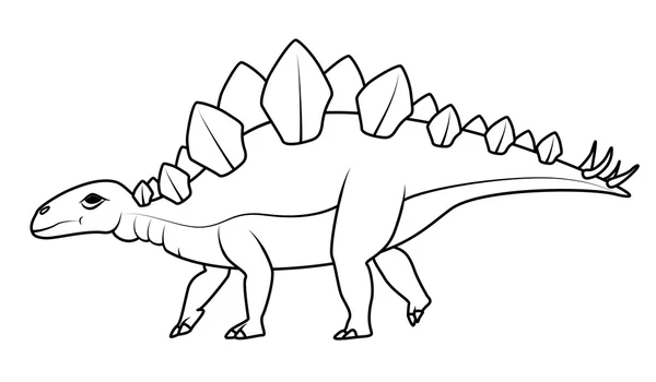 Livro para colorir: dinossauro Stegosaurus — Vetor de Stock