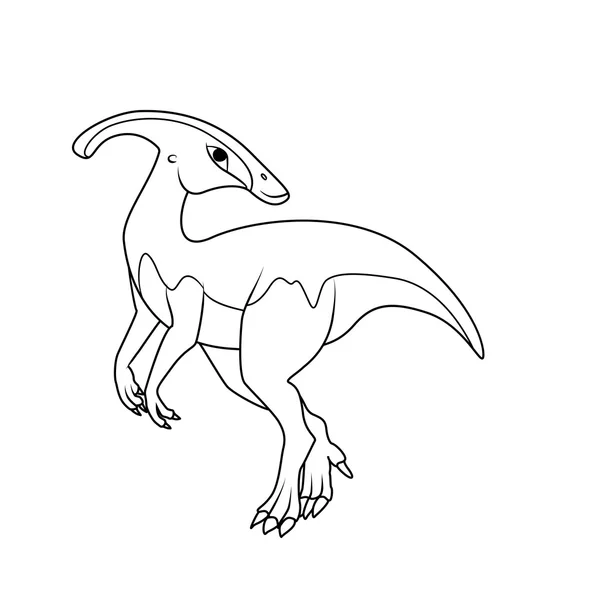 Målarbok: Parasaurolophus dinosaurie — Stock vektor