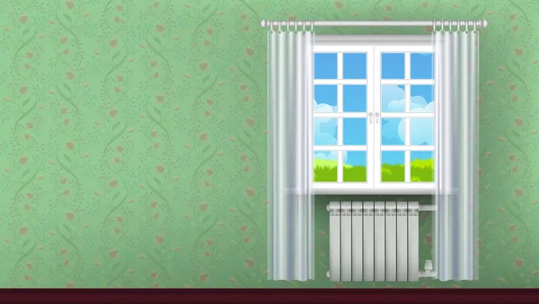 Wand mit Fenster — Stockvektor