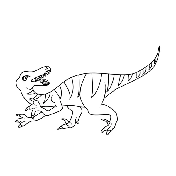 Målarbok: Velociraptor dinosaurie — Stock vektor