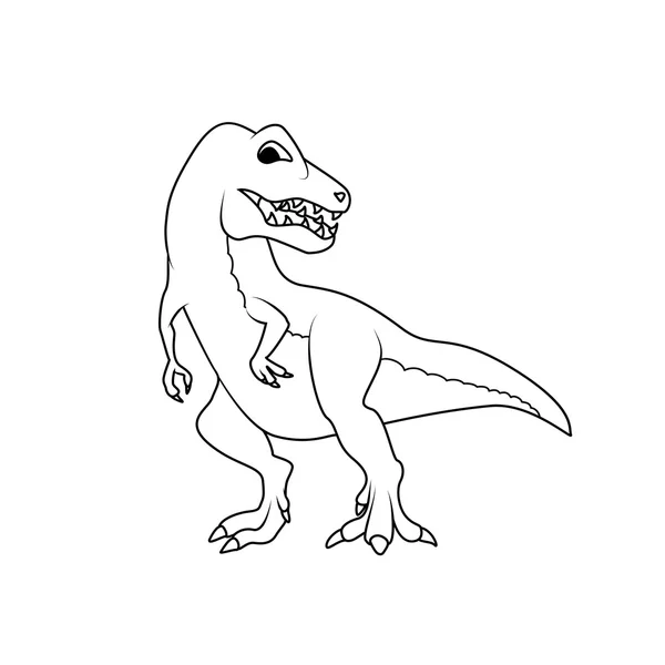 Livro para colorir: Tyrannosarus ou dinossauro T-rex — Vetor de Stock