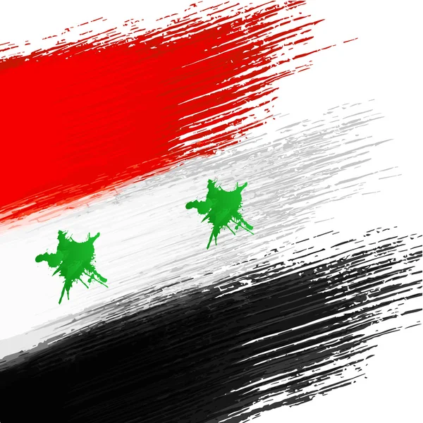 Syrische vlag grunge achtergrond — Stockvector