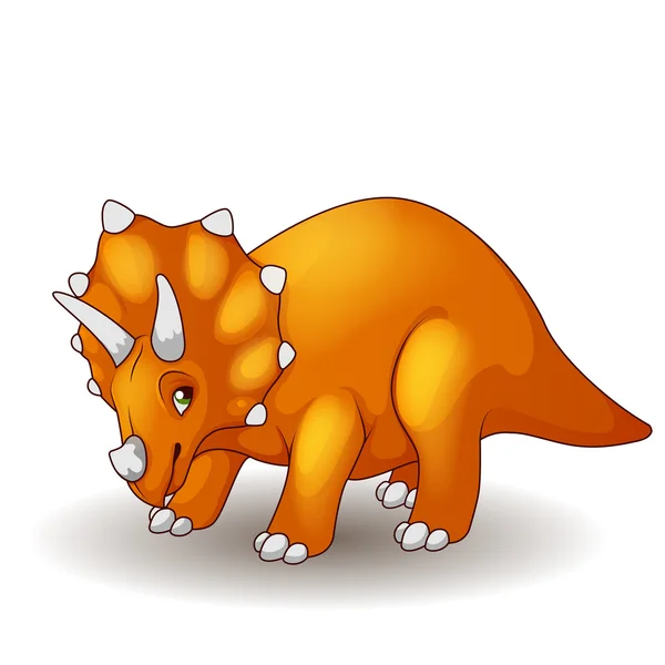 Roztomilý kreslený triceratops izolované — Stockový vektor