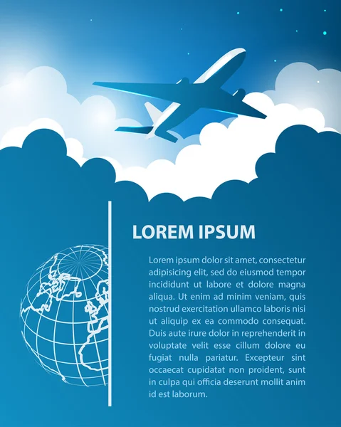 Modelo de projeto de viagens aéreas — Vetor de Stock