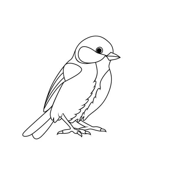 Libro para colorear: Tit — Vector de stock