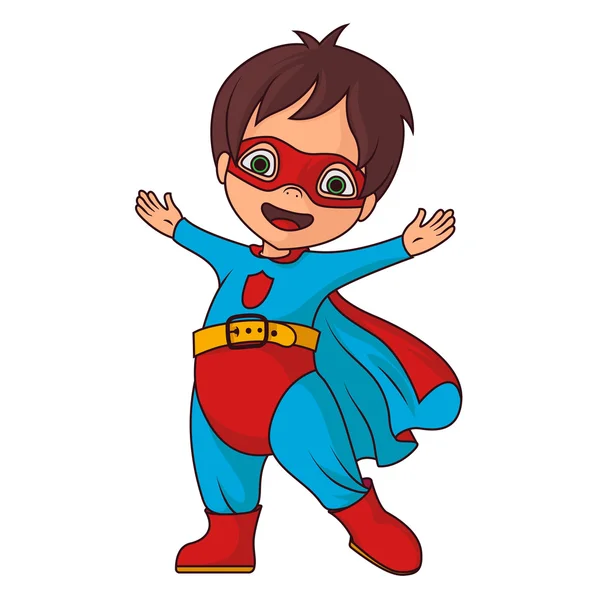 Alegre super héroe chico — Vector de stock