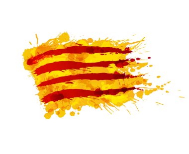 Flag of  Catalonia made of colorful splashes clipart