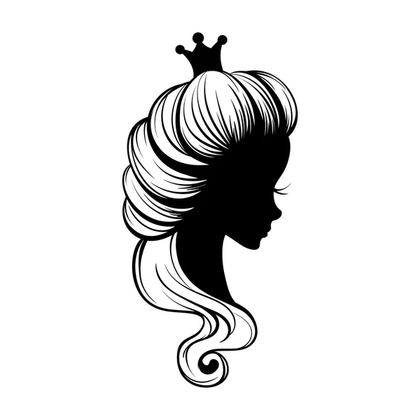 Prinzessin Portrait Silhouette — Stockvektor
