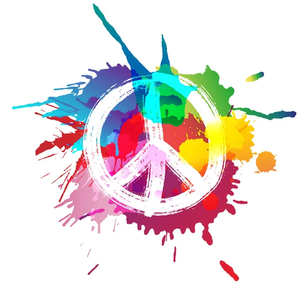 Vredesteken voor kleurrijke spatten — Stockvector