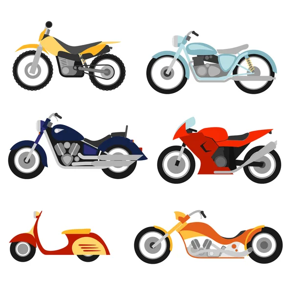 Мотоциклы в плоском стиле — стоковый вектор