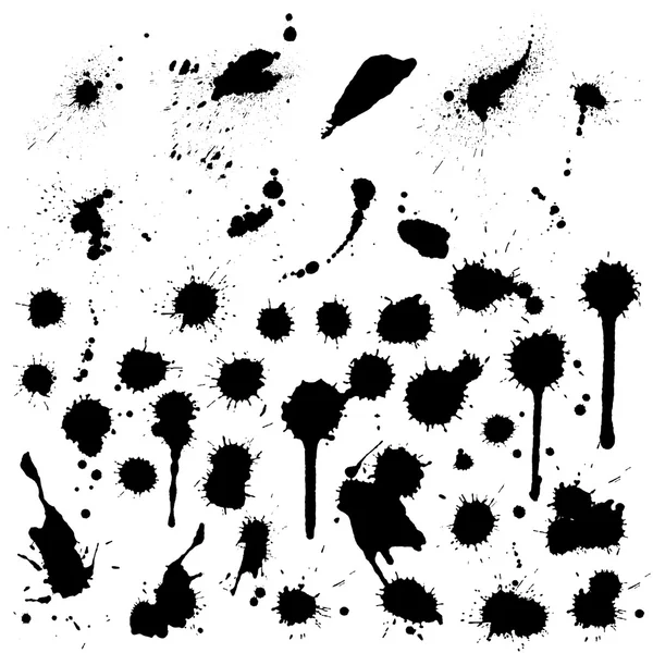 Ensemble d'éclaboussures isolées Grunge — Image vectorielle