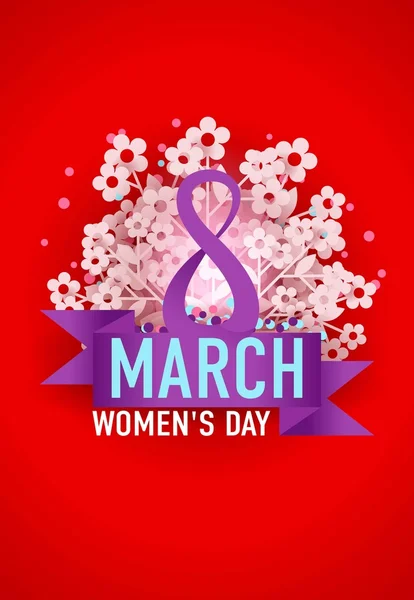 8 martie șablon de felicitare internațională pentru ziua femeii — Vector de stoc