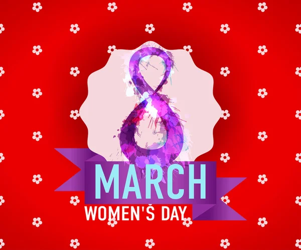 8 марта Международный женский день шаблон открытки — стоковый вектор