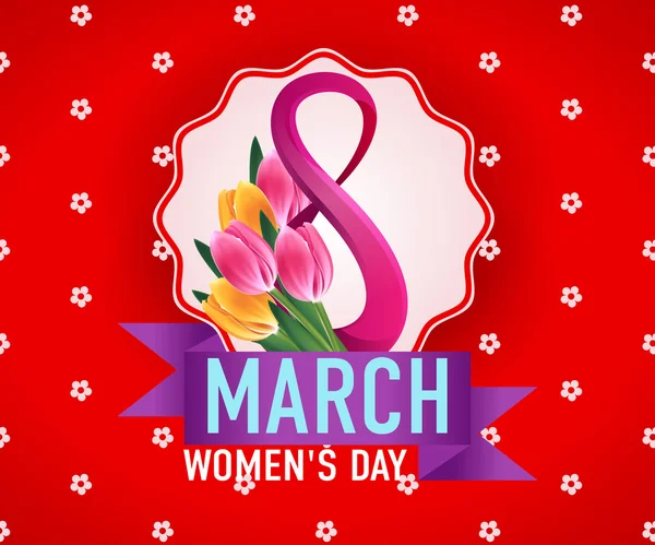 8 Março modelo de cartão de saudação do dia da mulher internacional —  Vetores de Stock