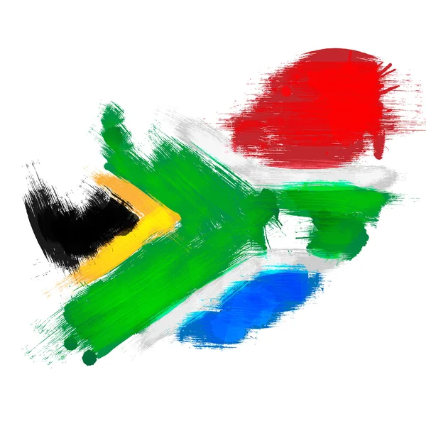 Grunge-kaart van Zuid-Afrika met Zuid-Afrikaanse vlag — Stockvector